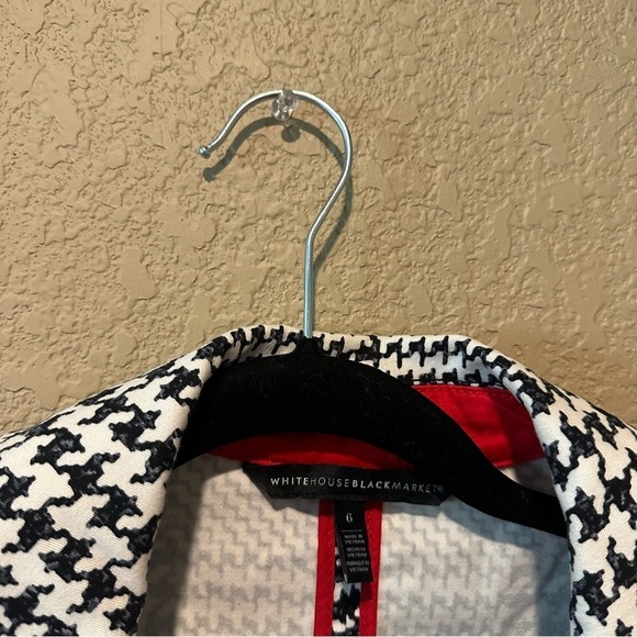White House Black Market Houndstooth Plaid Moto Zipper Jacket Size 6 - Picture 5 of 6